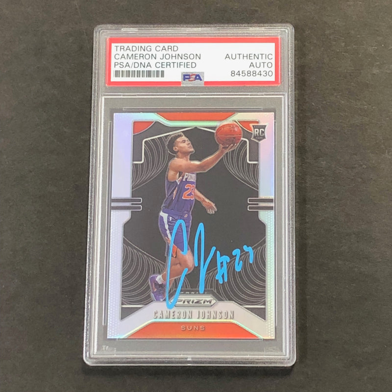 2019-20 Panini Prizm Silver #257 Cameron Johnson Signed Card PSA Slabbed Auto RC Suns