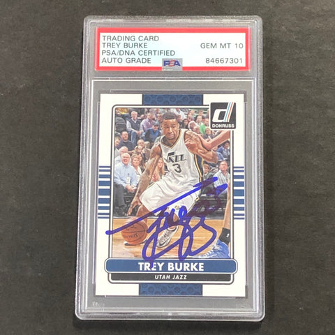 2014-15 Panini Donruss #127 Trey Burke Signed Card AUTO 10 PSA Slabbed Jazz