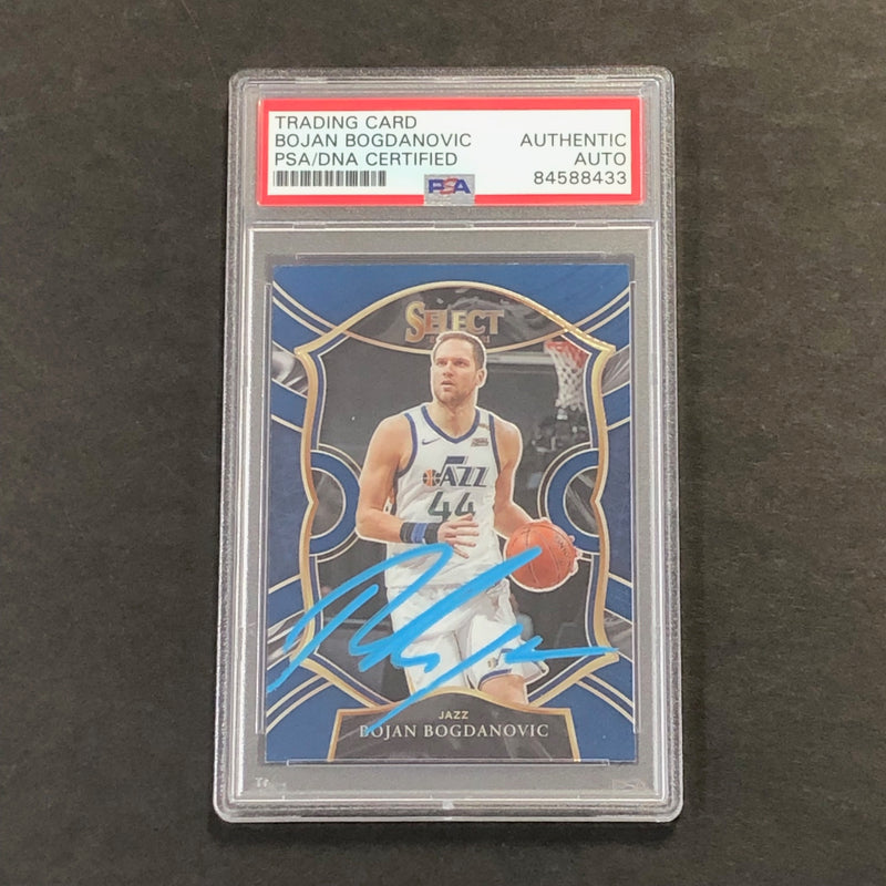 2020-21 Panini Select #47 Bojan Bogdanovic Signed Card AUTO PSA Slabbed Jazz