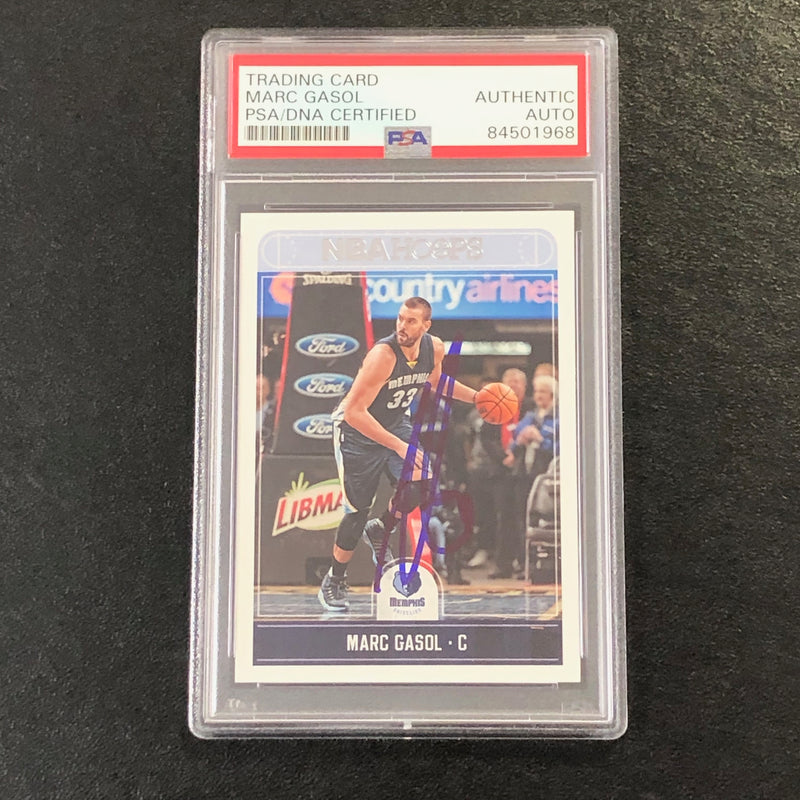 2017-18 NBA Hoops #49 Marc Gasol Signed Card AUTO PSA Slabbed Grizzlies