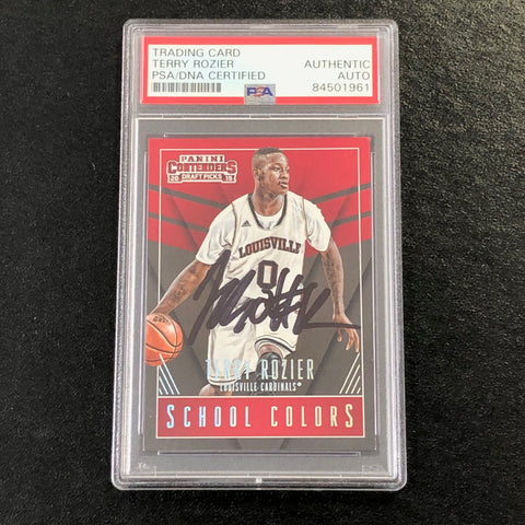 2015-16 Contenders Draft Picks School Colors #44 Terry Rozier Signed Card AUTO PSA/DNA Slabbed Louisville