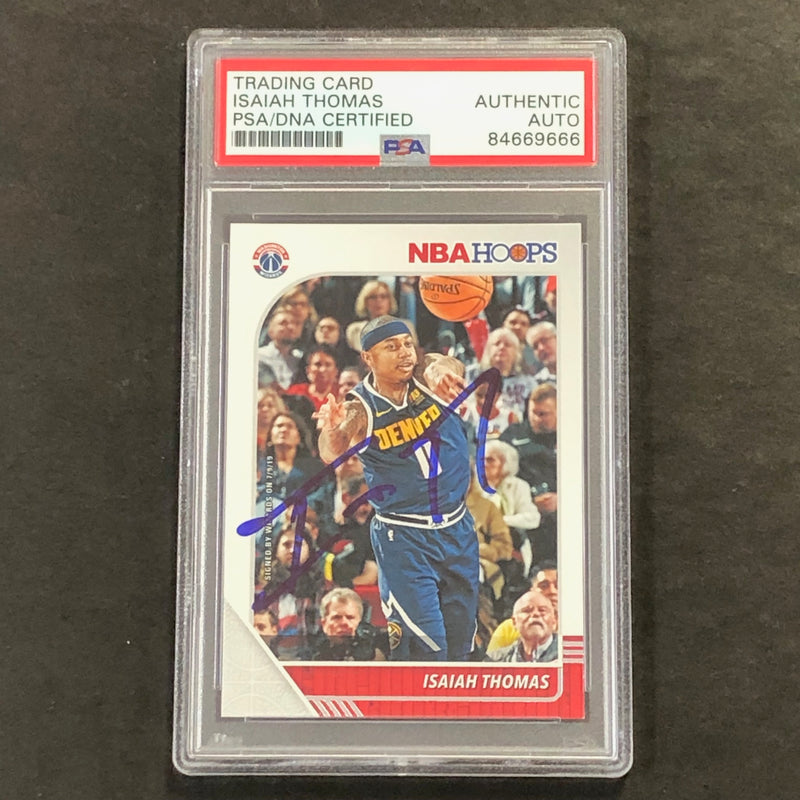 2019-20 Panini NBA Hoops #154 Isaiah Thomas Signed Card AUTO 10 PSA Slabbed Wizards