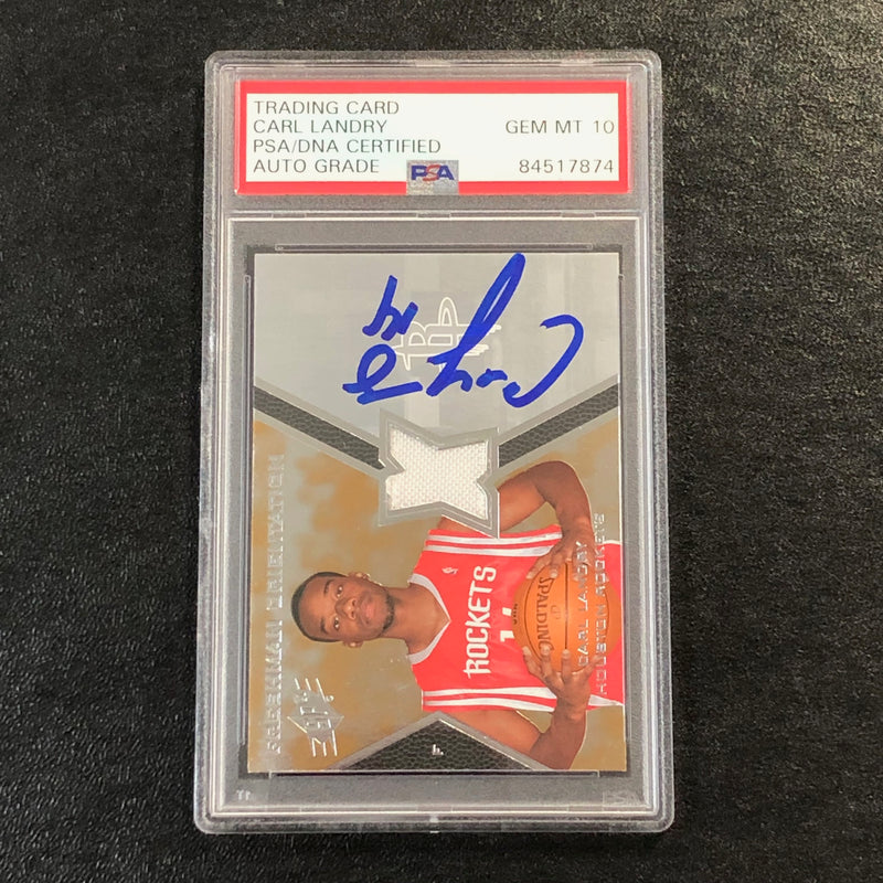 2007-08 SPx Freshman Orientation #CL Carl Landry Signed Relic Card AUTO 10 PSA/DNA Slabbed Rockets