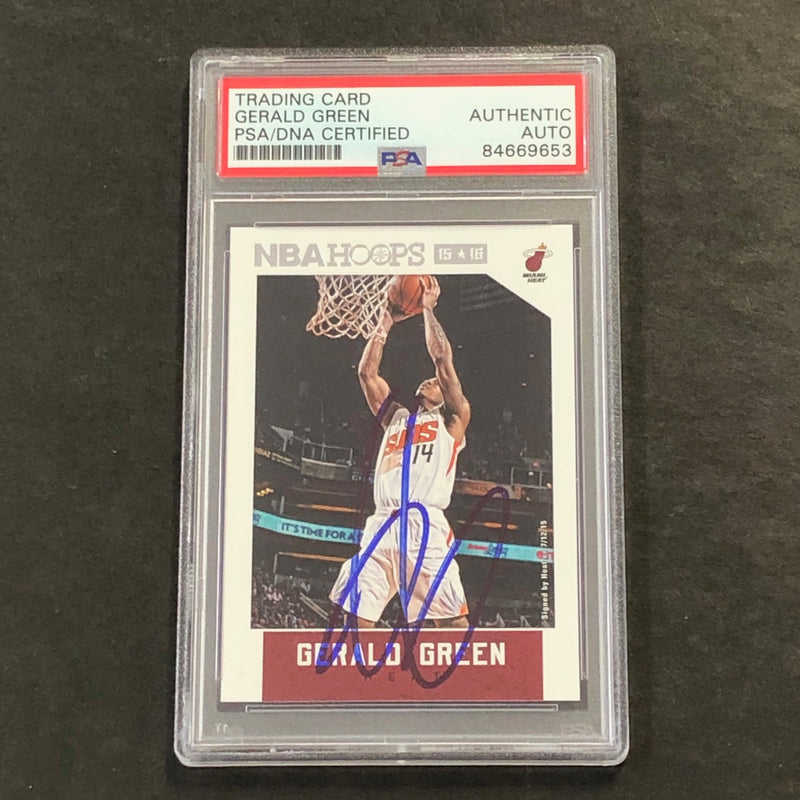 2015-16 NBA Hoops #51 Gerald Green Signed Card AUTO PSA Slabbed Heat