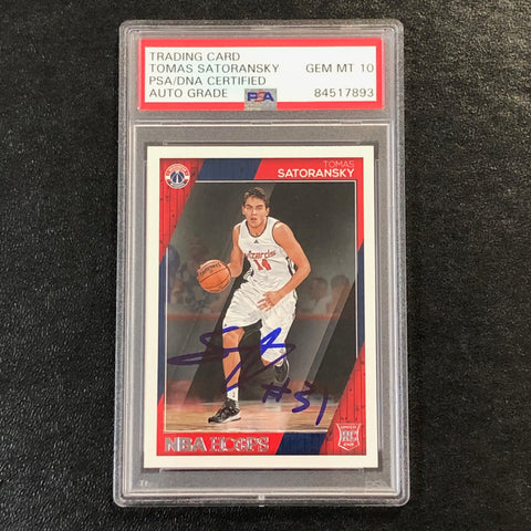 2016-17 NBA Hoops #281 Tomas Satoransky Signed AUTO 10 PSA Slabbed RC Wizards