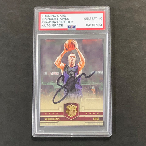 2009-10 Panini Court Kings #35 Spencer Hawes Signed Card AUTO 10 PSA/DNA Slabbed Kings