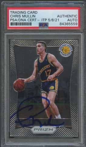 2012-13 Panini Prizm #185 Chris Mullin Signed Card AUTO PSA Slabbed Warriors