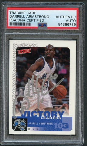 2000-01 Upper Deck Victory #250 Darrell Armstrong Signed Card AUTO PSA Slabbed Magic