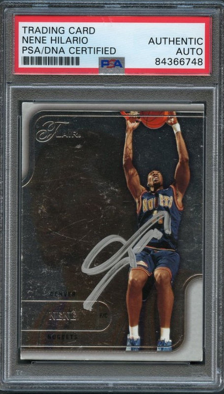 2003-04 Flair Basketball #79 Nene Signed AUTO PSA Slabbed Nuggets