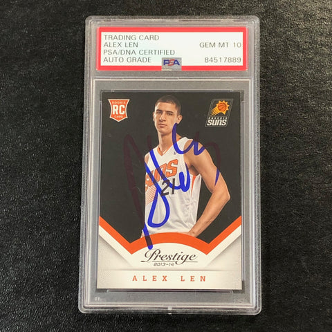 2013-14 Panini Prestige #165 ALEX LEN Signed Card AUTO 10 PSA Slabbed RC Suns