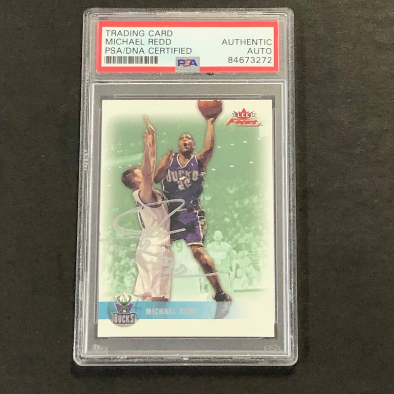 2003-04 Fleer Focus #64 Michael Redd Signed Card AUTO PSA/DNA Encapsulated Milwaukee Bucks