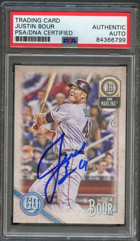 2018 TOPPS GYPSY QUEEN #229 JUSTIN BOUR Signed Card PSA Slabbed Auto Marlins