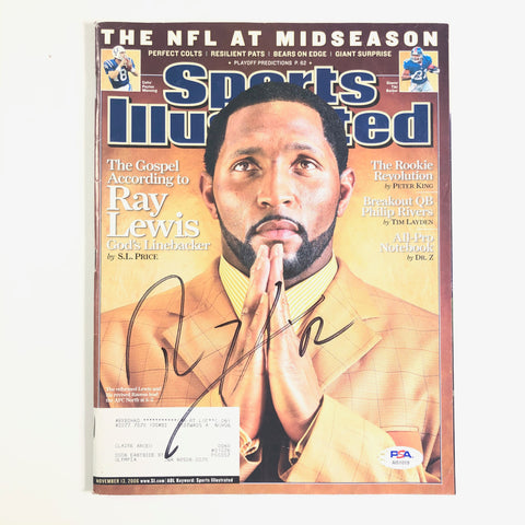 Ray Lewis Signed SI Magazine PSA/DNA Baltimore Ravens Autographed