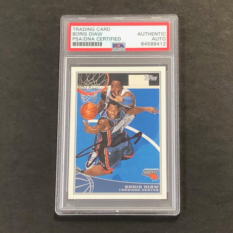 2009-10 Topps Basketball #24 Boris Diaw Signed Card AUTO PSA Slabbed Bobcats