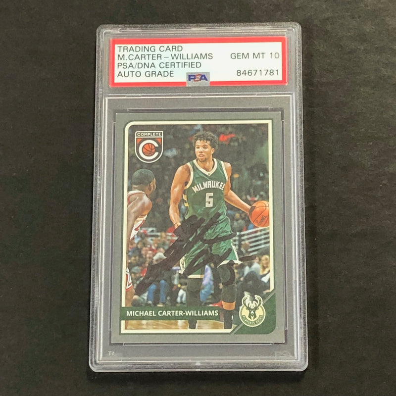 2015-16 Panini Complete #134 Michael Carter-Williams Signed Card AUTO Grade 10 PSA/DNA Slabbed Bucks