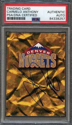 1995 Skybox Question #7 Carmelo Anthony Signed Card AUTO PSA Slabbed Nuggets