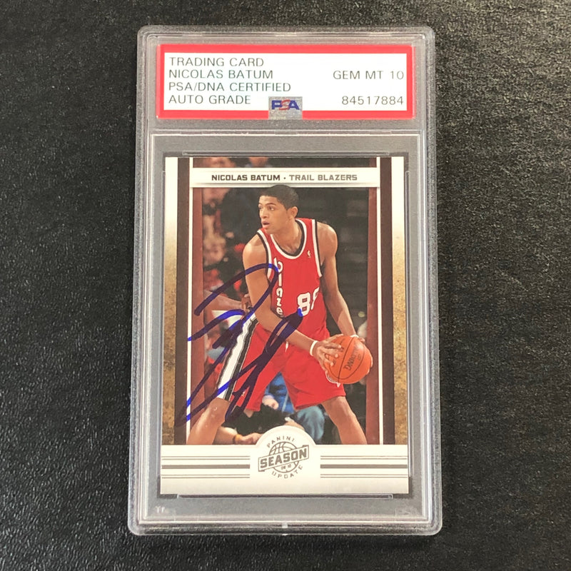 2009-10 Panini Season Update #118 Nicolas Batum Signed Card AUTO 10 PSA Slabbed Blazers