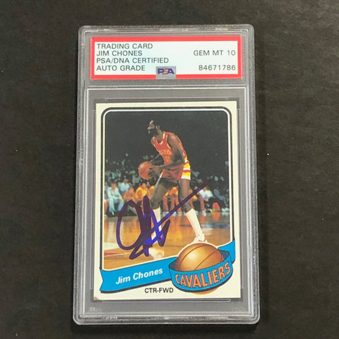 1979 Topps #19 Jim Chones Signed Card AUTO 10 PSA Slabbed Cavaliers