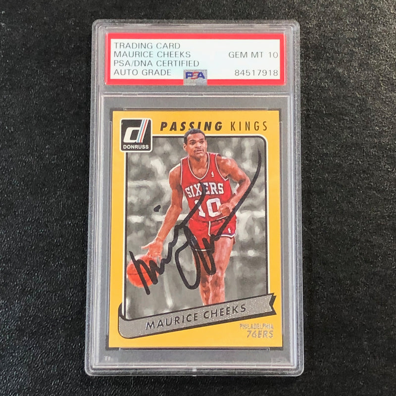 2015-16 Donruss Passing Kings #24 Maurice Cheeks Signed Card AUTO 10 PSA Slabbed 76ers