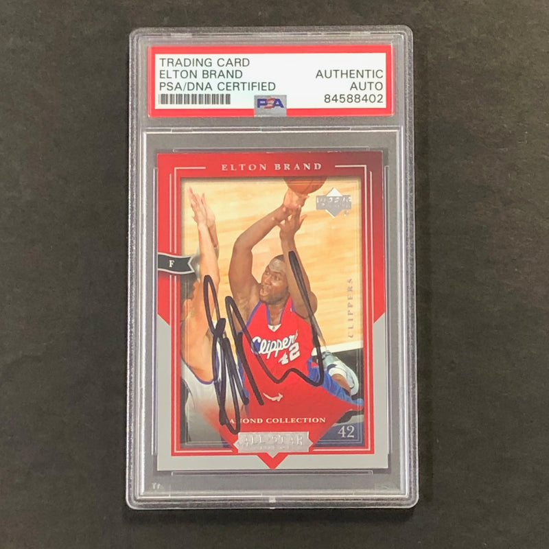 2004-05 Upper Deck All-Star #34 Elton Brand Signed Card AUTO PSA Slabbed Clippers