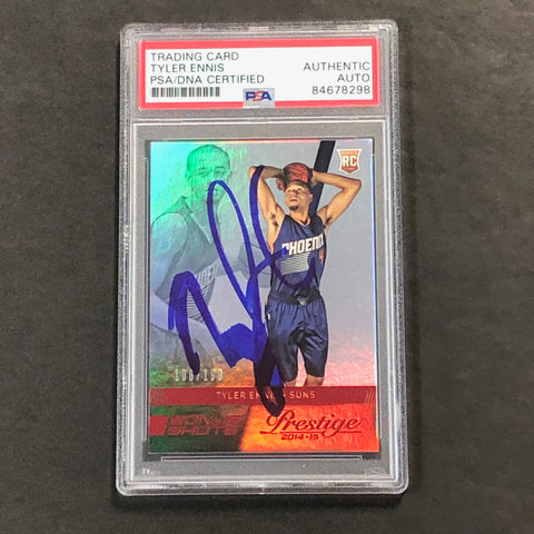 2014-15 Panini Prestige Bonus Shots #176 Tyler Ennis Signed Rookie Card AUTO PSA Slabbed RC Suns