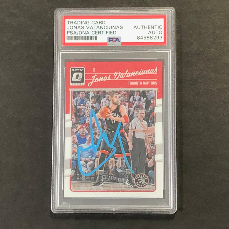 2016-17 Panini Donruss Optic #107 Jonas Valanciunas Signed Card AUTO PSA Slabbed Toronto Raptors