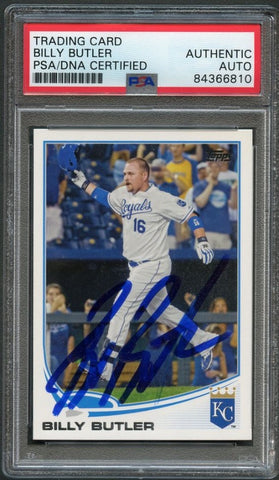 2013 Topps #499 Billy Butler Signed Card Auto PSA Slabbed Royals