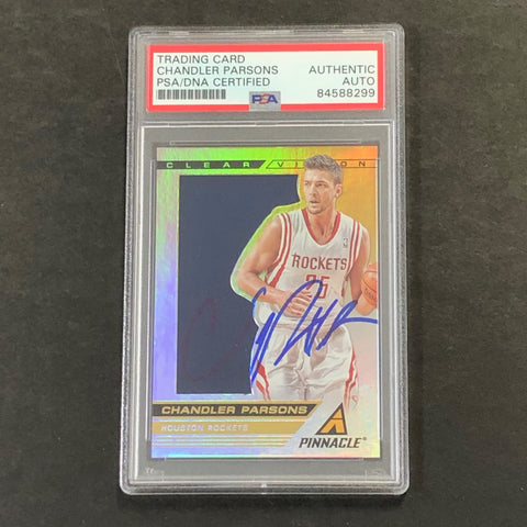 2013-14 Pinnacle Clear Vision #74 Chandler Parsons Signed Card AUTO PSA/DNA Slabbed Rockets