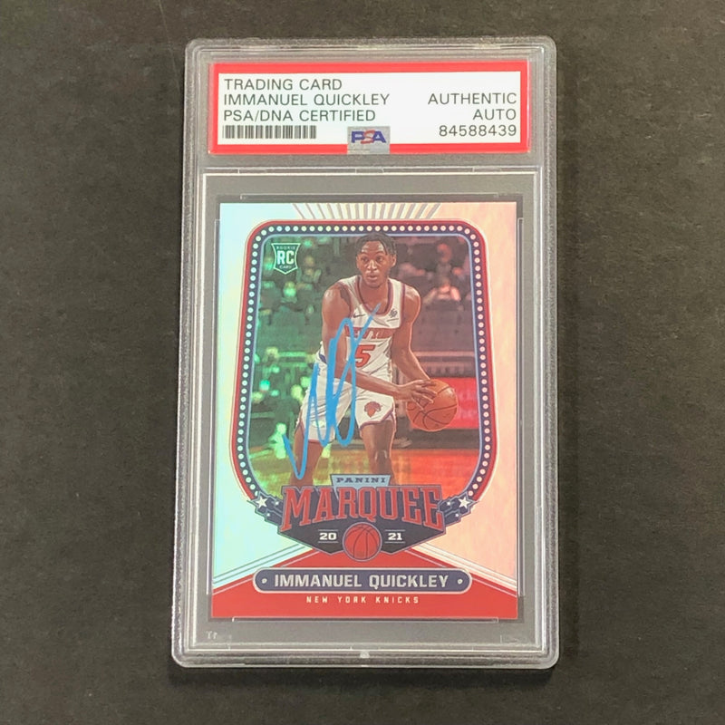 2020-21 Panini Chronicles Marquee #264 IMMANUEL QUICKLEY Signed Card AUTO PSA Slabbed RC Knicks