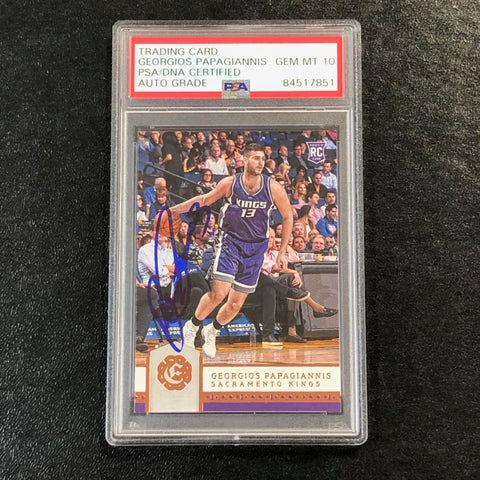 2016-17 Panini Excalibur #156 Georgios Papagiannis Signed Card AUTO 10 PSA Slabbed RC Kings