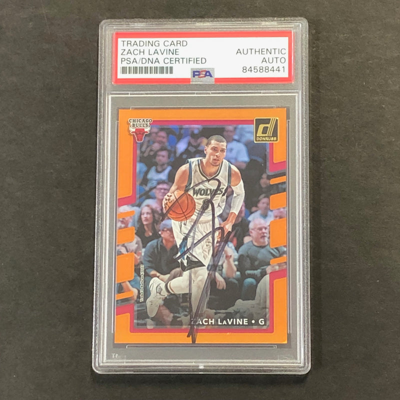2017-18 Donruss Basketball #22 Zach LaVine Signed Card AUTO PSA Slabbed Bulls
