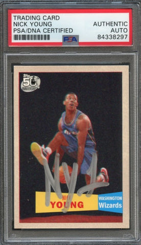 2007-08 Topps #126 Nick Young Signed Rookie Card AUTO PSA Slabbed
