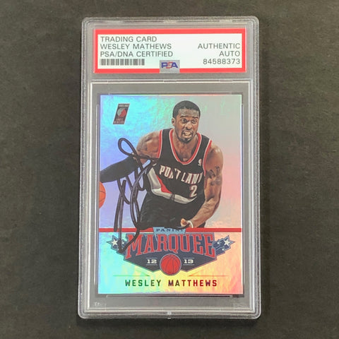 2012-13 Panini Marquee #60 Wesley Matthews Signed Card AUTO PSA Slabbed Trailblazers