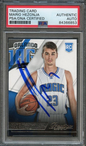 2015-16 Panini Prestige #219 Mario Hezonja Signed Rookie Card AUTO PSA/DNA Slabbed RC Magic