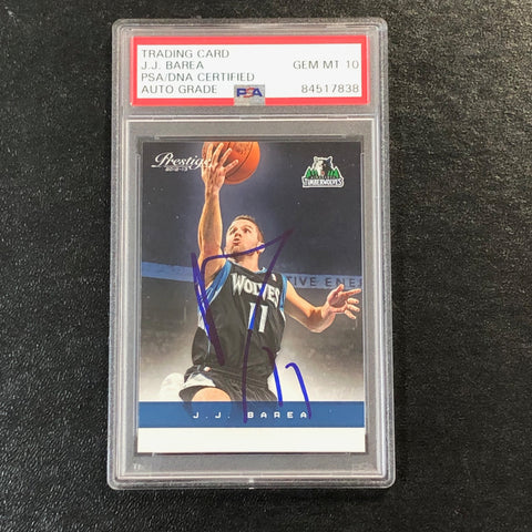 2012 Panini Prestige #9 JJ Barea Signed Card AUTO 10 PSA/DNA Slabbed Timberwolves