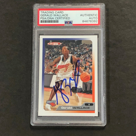 2005-06 Topps Total #165 Gerald Wallace Signed Card PSA Slabbed Bobcats