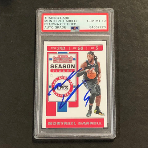 2019-20 NBA Panini Contenders #83 Montrezl Harrell Signed Card AUTO 10 PSA Slabbed Clippers