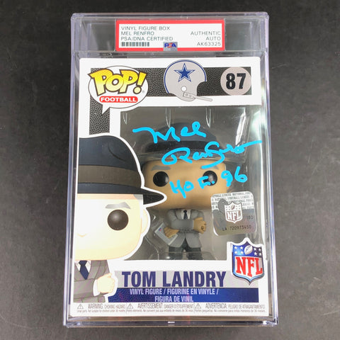 Mel Renfro Signed Tom Landry Funko Pop PSA/DNA Encapsulated Autographed Dallas Cowboys