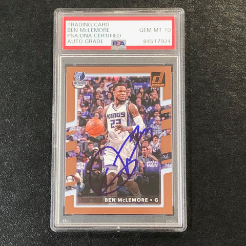 2017-18 Donruss Basketball #74 Ben McLemore Signed Card AUTO 10 PSA Slabbed Grizzlies