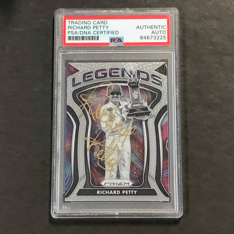 2021 Panini Prizm Racing Legends #82 Richard Petty Signed Card PSA Slabbed Nascar
