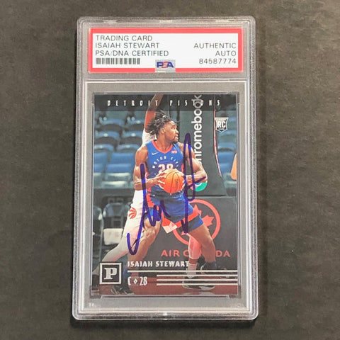 2020-21 Panini Chronicles #119 ISAIAH STEWART Signed Card AUTO PSA Slabbed RC Pistons