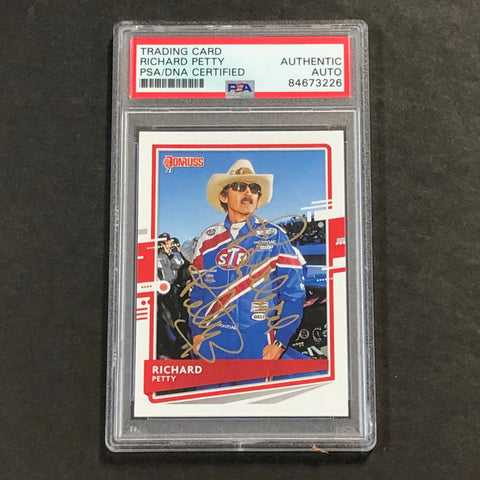 2021 Panini Donruss #118 Richard Petty Signed Card PSA Slabbed Nascar