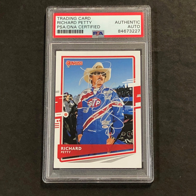 2021 Panini Donruss #118 Richard Petty Signed Card PSA Slabbed Nascar