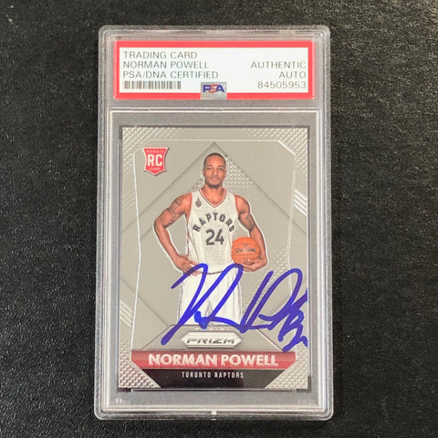 2015-16 Panini Prizm #337 Norman Powell Signed Card AUTO PSA Slabbed RC Raptors