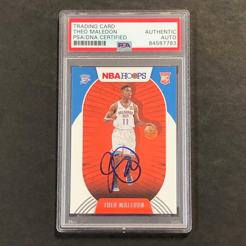 2020-21 NBA Hoops #230 Theo Maledon Signed Card AUTO PSA Slabbed RC Thunder