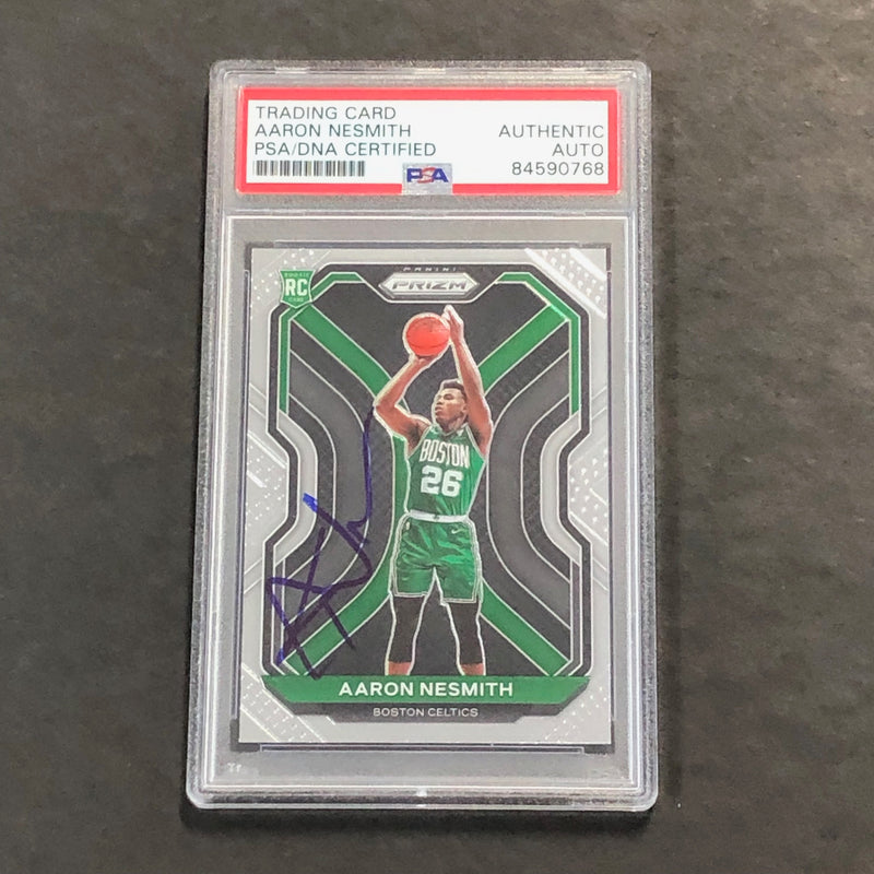 2020-21 Panini Prizm #282 Aaron Nesmith Signed Card AUTO PSA Slabbed RC Celtics