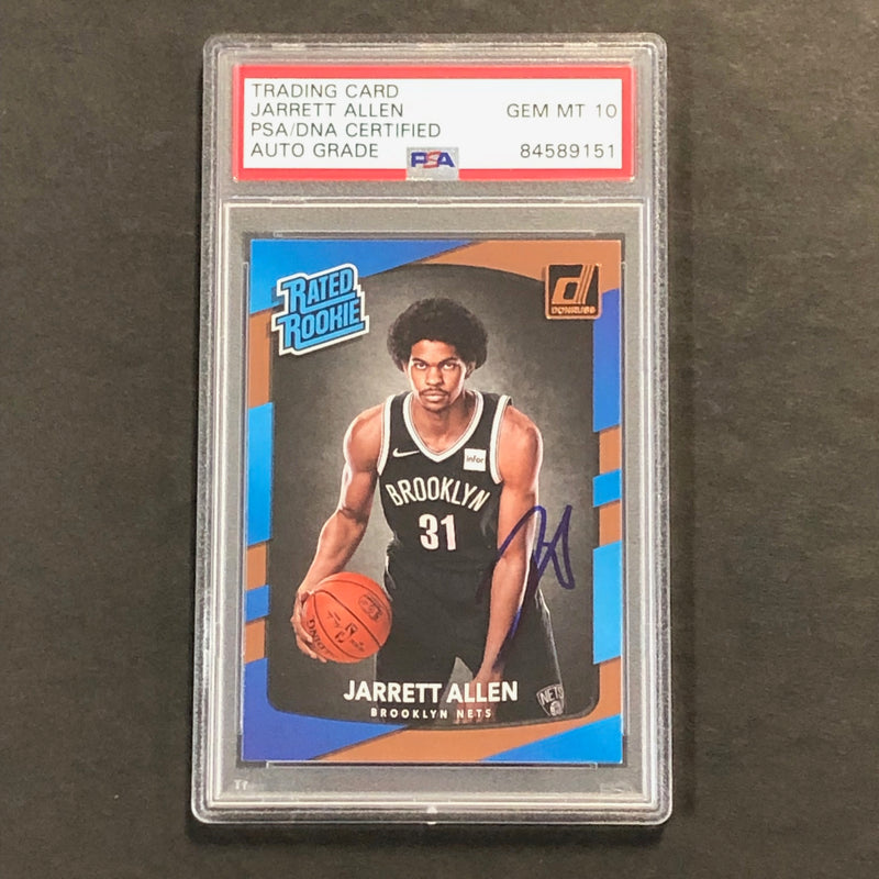 2017 Donruss Rated Rookie # 179 Jarrett Allen Signed Card AUTO 10 PSA Slabbed RC Nets