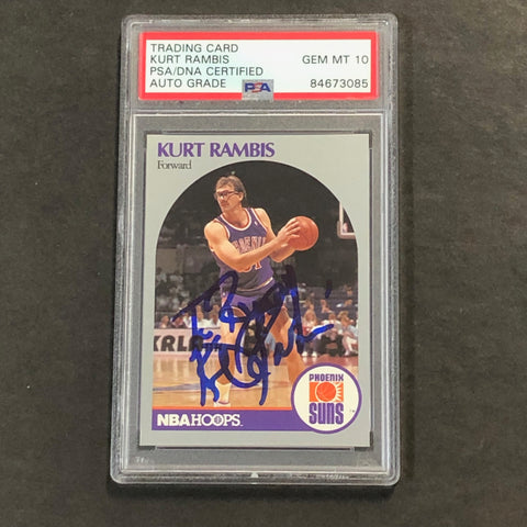 1990 NBA Hoops #241 Kurt Rambis Signed Card Auto 10 PSA Slabbed Suns