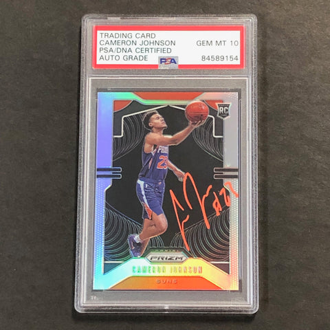 2019-20 Panini Prizm Silver #257 Cameron Johnson Signed Card PSA Slabbed Auto 10 RC Suns