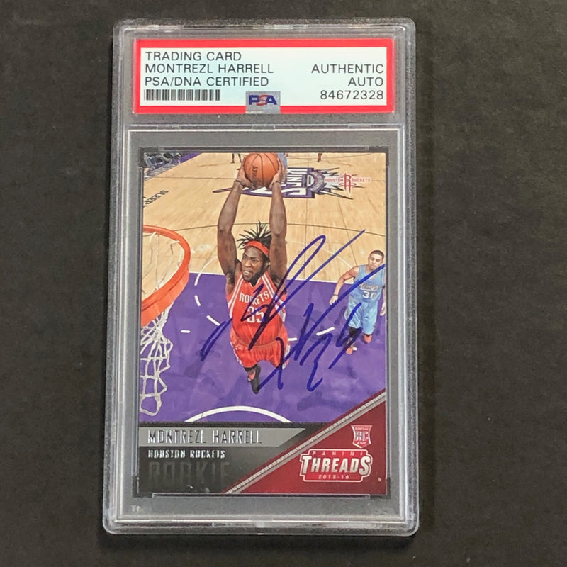 2015-16 Panini Threads #196 Montrezl Harrell Signed Card AUTO PSA Slabbed RC Rockets